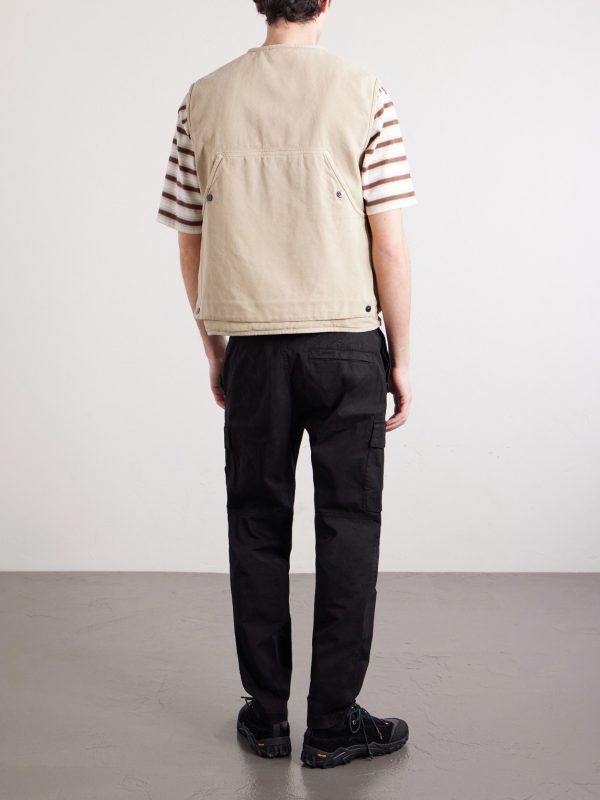 Padded Garment-Dyed Organic Panama Cotton Gilet - BK Padded Garment-Dyed Organic Panama Cotton Gilet - BK