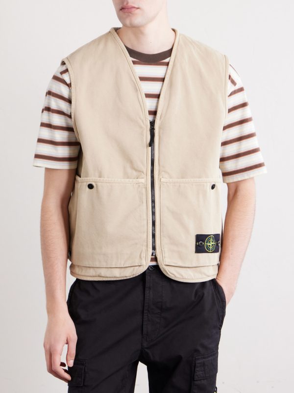 Padded Garment-Dyed Organic Panama Cotton Gilet - FR Padded Garment-Dyed Organic Panama Cotton Gilet - FR