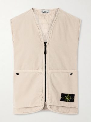 Padded Garment-Dyed Organic Panama Cotton Gilet