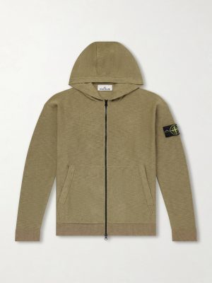 Organic Cotton and Nylon-Blend Zip-Up Hoodie
