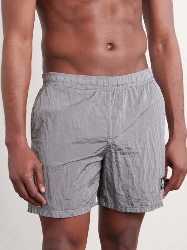 Straight-Leg Mid-Length ECONYL® Nylon Metal Swim Shorts - FR Straight-Leg Mid-Length ECONYL® Nylon Metal Swim Shorts - FR
