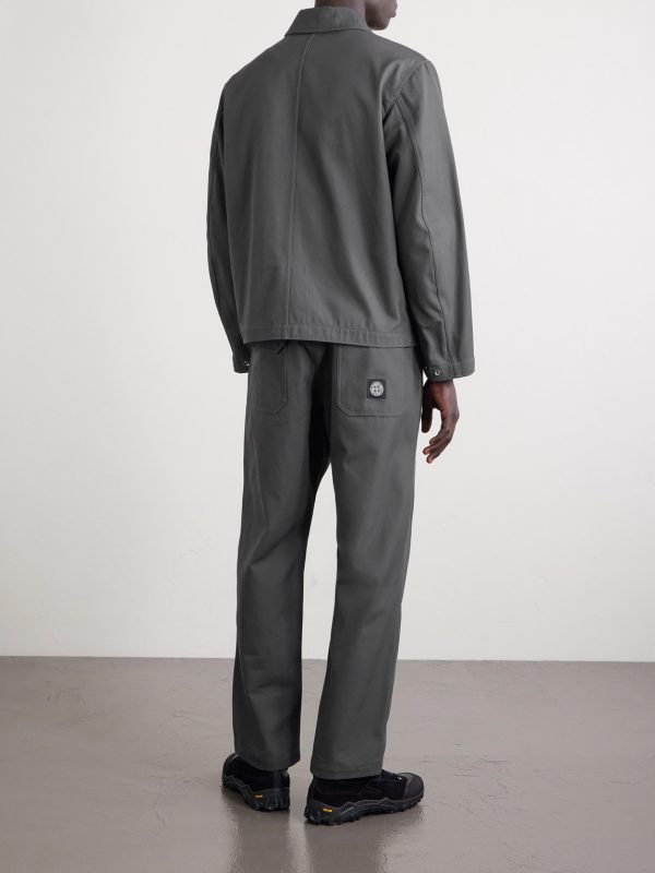 Straight-Leg Organic Cotton Canvas Trousers - BK Straight-Leg Organic Cotton Canvas Trousers - BK