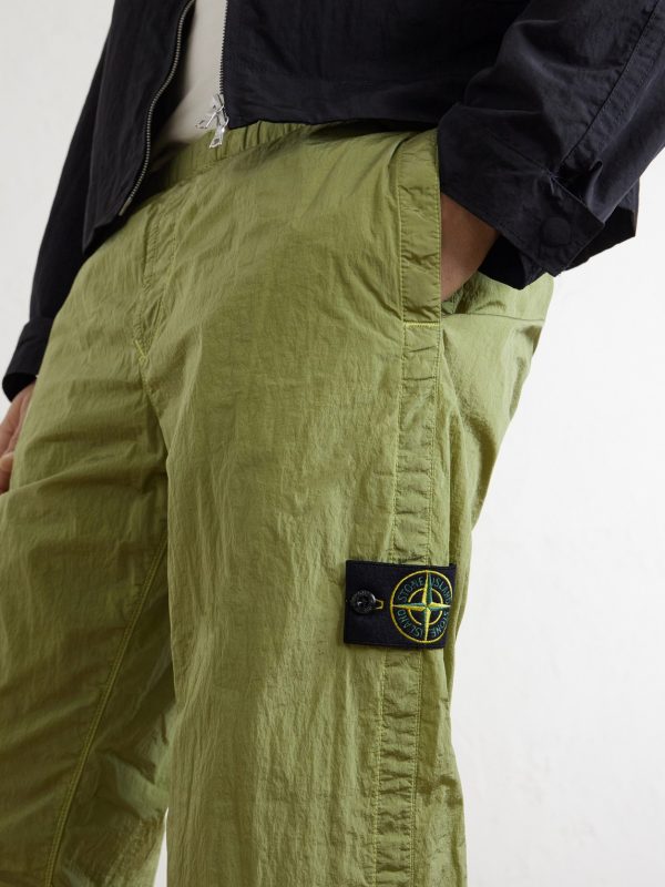 Tapered Crinkled Recycled-Nylon Metal Trousers - CU