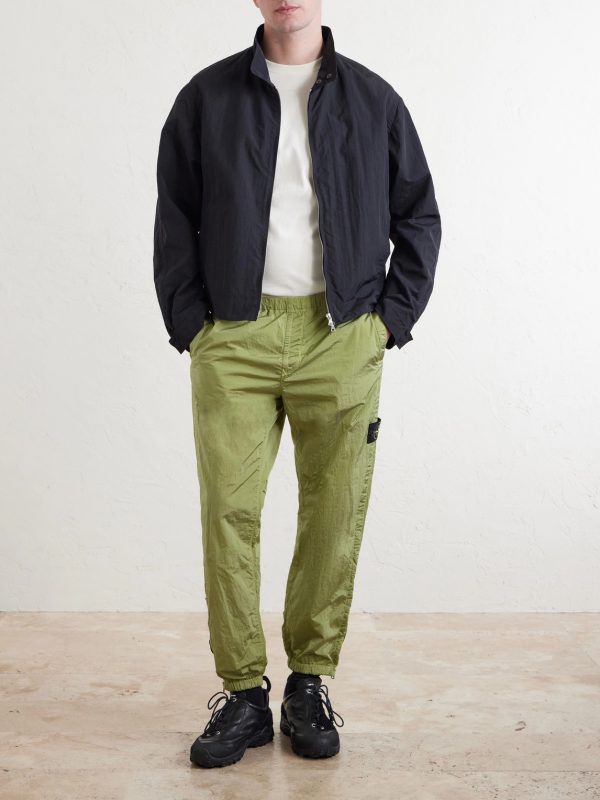 Tapered Crinkled Recycled-Nylon Metal Trousers - OU