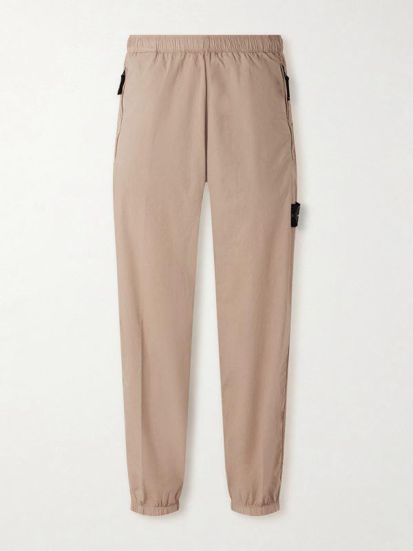 Tapered Cotton-Blend Tela Trousers