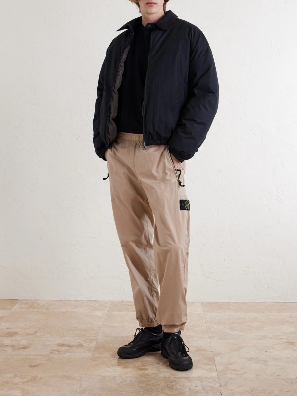 Tapered Cotton-Blend Tela Trousers - OU