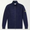 Ribbed-Knit Organic Cotton Zip-Up Cardigan