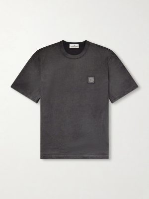 Logo-Appliquéd Reflective Garment-Dyed Cotton-Jersey T-Shirt