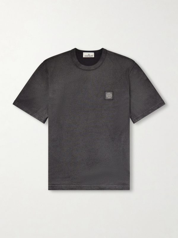 Logo-Appliquéd Reflective Garment-Dyed Cotton-Jersey T-Shirt