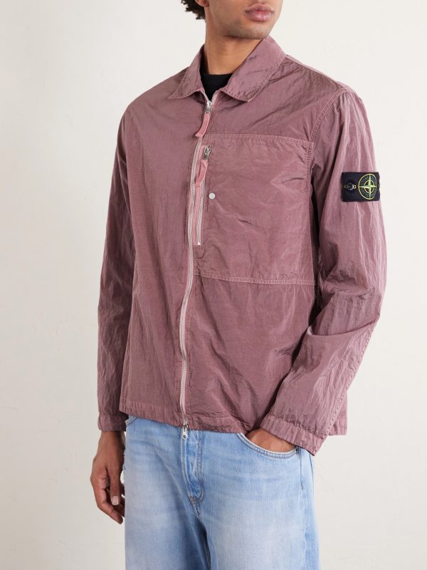 ECONYL® Nylon Metal Recycled Crinkled-Shell Overshirt - FR