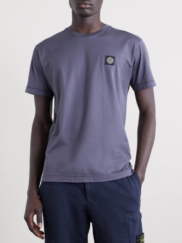 Logo-Appliquéd Garment-Dyed Cotton-Jersey T-Shirt - FR Logo-Appliquéd Garment-Dyed Cotton-Jersey T-Shirt - FR