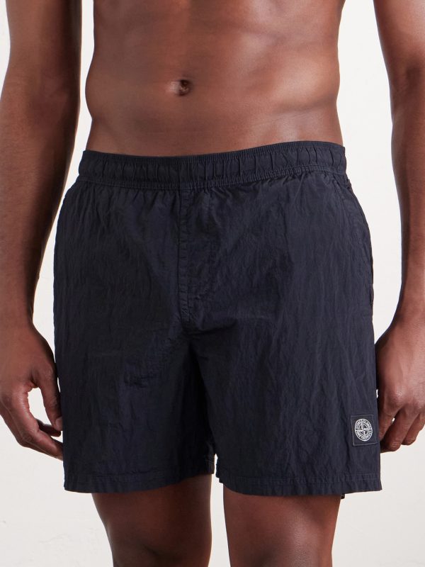 Straight-Leg Mid-Length ECONYL® Nylon Metal Swim Shorts - FR Straight-Leg Mid-Length ECONYL® Nylon Metal Swim Shorts - FR