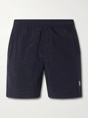 Straight-Leg Mid-Length ECONYL® Nylon Metal Swim Shorts Straight-Leg Mid-Length ECONYL® Nylon Metal Swim Shorts