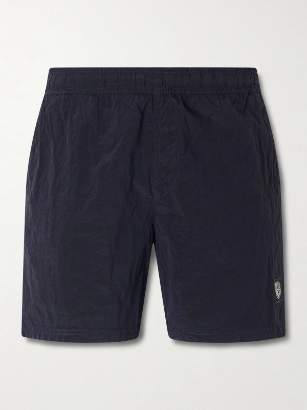 Straight-Leg Mid-Length ECONYL® Nylon Metal Swim Shorts Straight-Leg Mid-Length ECONYL® Nylon Metal Swim Shorts