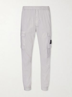 Tapered Organic Cotton-Blend Twill Cargo Trousers