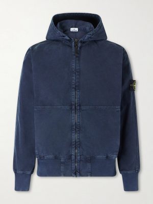 Oversized Organic Panama Cotton-Canvas Zip-Up Hooded Jacket Oversized Organic Panama Cotton-Canvas Zip-Up Hooded Jacket