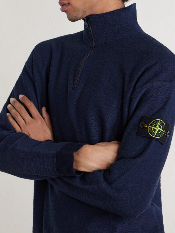 Cotton-Blend Half-Zip Sweater - CU