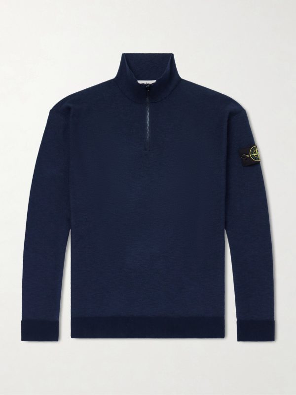Cotton-Blend Half-Zip Sweater