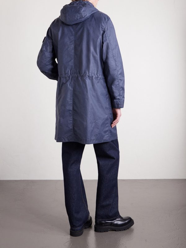 Waxed Tela Hooded Parka - BK