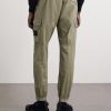 Tapered Organic Cotton-Blend Twill Cargo Trousers - BK