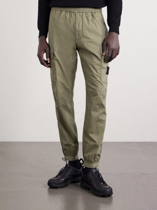 Tapered Organic Cotton-Blend Twill Cargo Trousers - FR