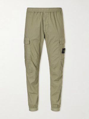 Tapered Organic Cotton-Blend Twill Cargo Trousers