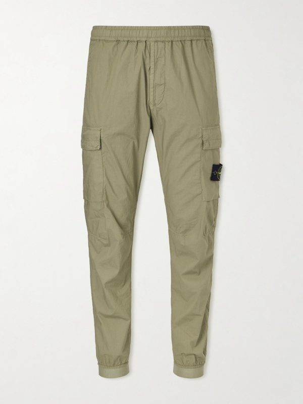 Tapered Organic Cotton-Blend Twill Cargo Trousers