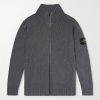 Ribbed Cotton-Blend Bouclè Zip-Up Cardigan Ribbed Cotton-Blend Bouclè Zip-Up Cardigan