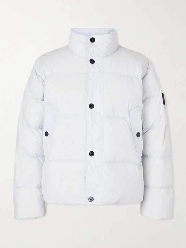 Quilted Crinkled Recycled-Nylon Down Jacket