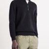 Ribbed-Knit Organic Cotton Half-Zip Sweater - FR