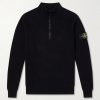 Ribbed-Knit Organic Cotton Half-Zip Sweater