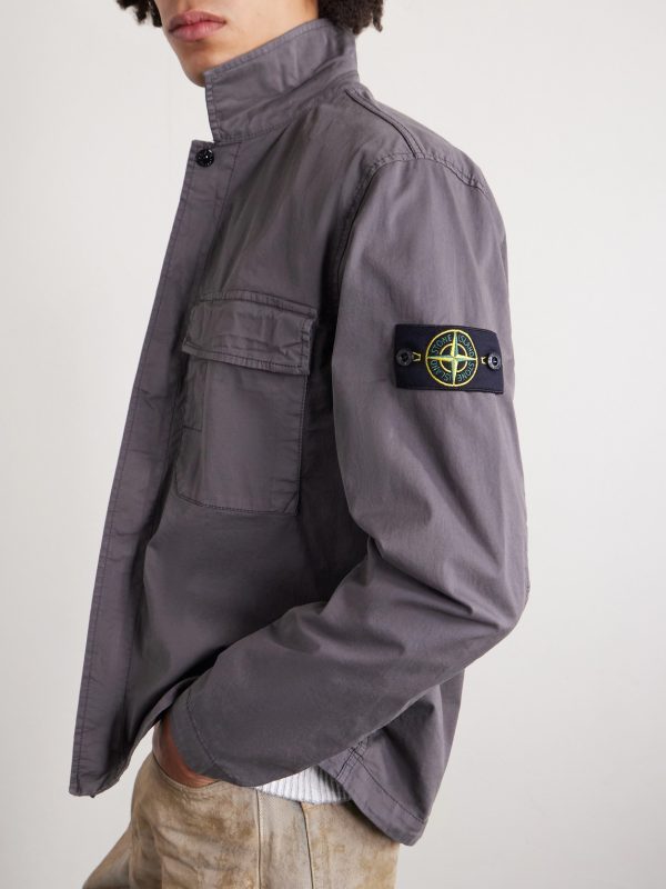Garment-Dyed Stretch Organic Cotton-Twill Overshirt - CU Garment-Dyed Stretch Organic Cotton-Twill Overshirt - CU