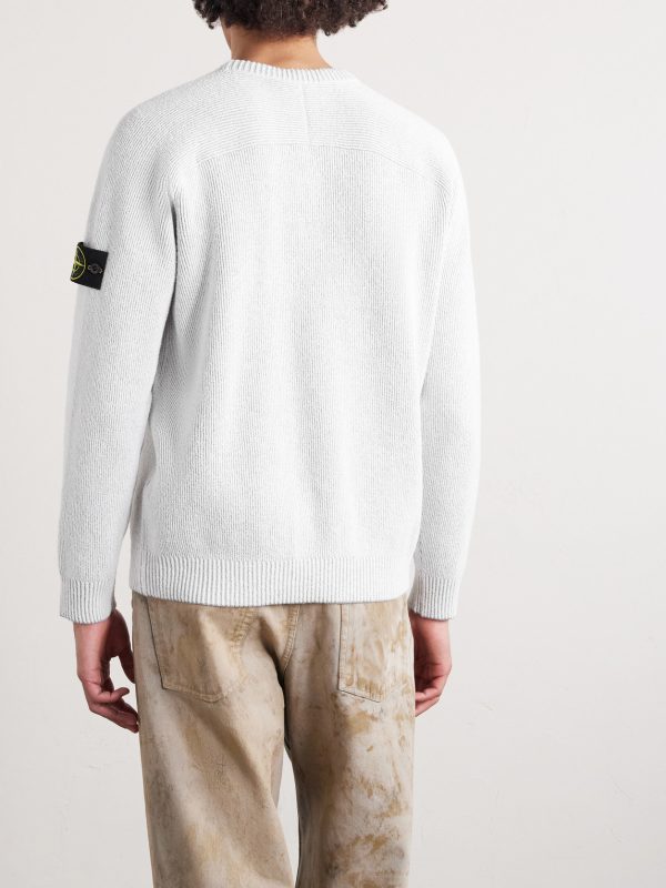 Ribbed Cotton-Blend Bouclé Sweater - BK
