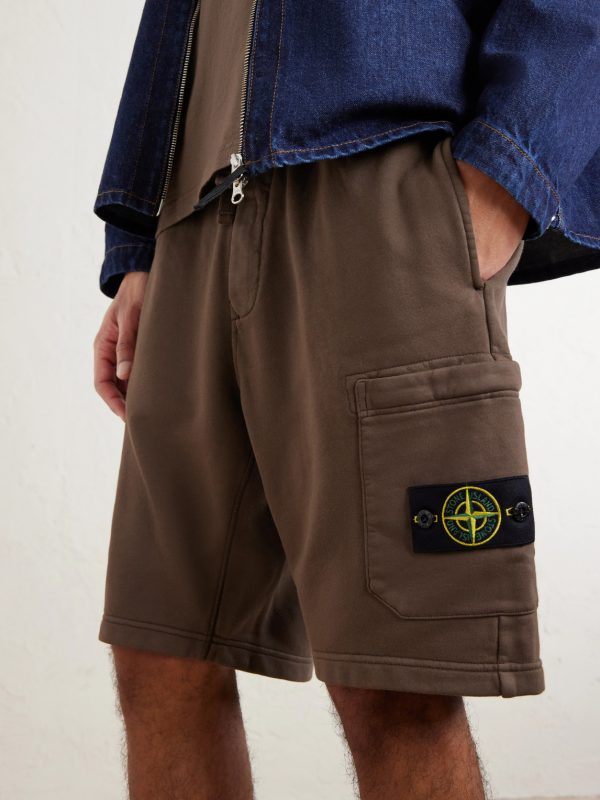 Straight-Leg Garment-Dyed Organic Cotton-Fleece Drawstring Shorts - CU