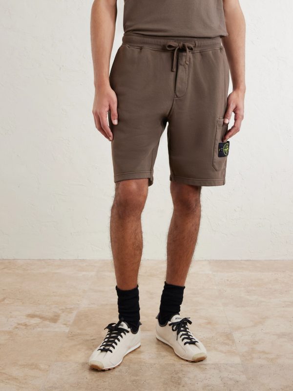Straight-Leg Garment-Dyed Organic Cotton-Fleece Drawstring Shorts - FR
