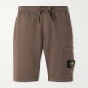 Straight-Leg Garment-Dyed Organic Cotton-Fleece Drawstring Shorts