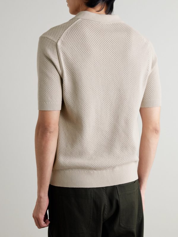 Cotton-Mesh Polo Shirt - BK Cotton-Mesh Polo Shirt - BK