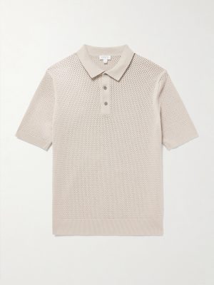 Cotton-Mesh Polo Shirt