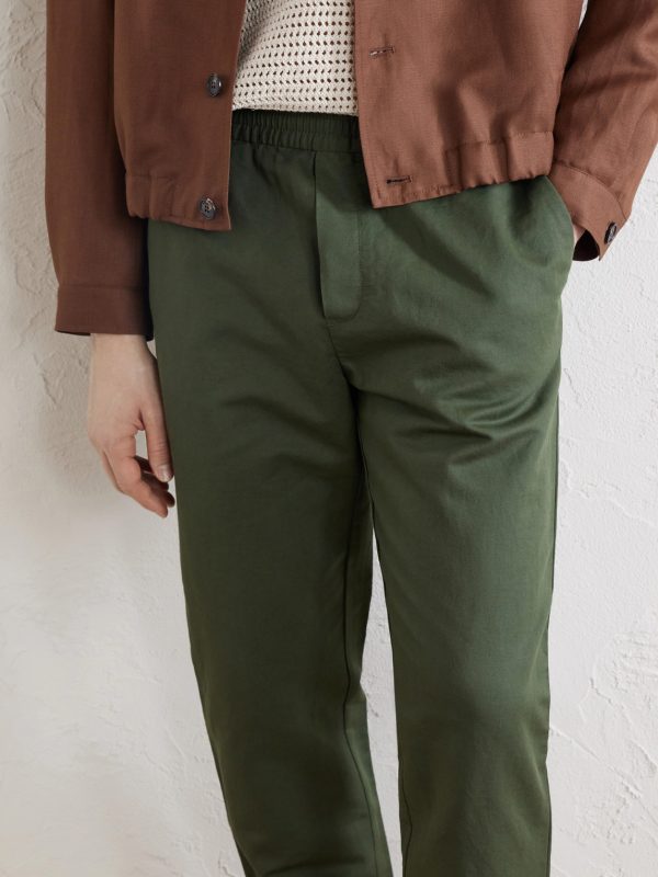 Tapered Cotton and Linen-Blend Trousers - CU Tapered Cotton and Linen-Blend Trousers - CU