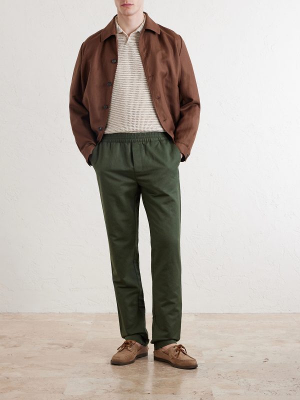 Tapered Cotton and Linen-Blend Trousers - OU Tapered Cotton and Linen-Blend Trousers - OU