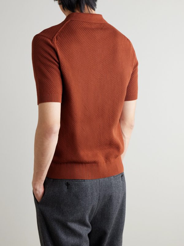 Cotton-Mesh Polo Shirt - BK Cotton-Mesh Polo Shirt - BK