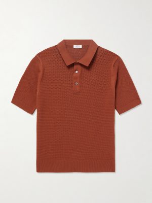 Cotton-Mesh Polo Shirt