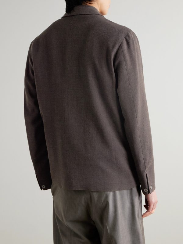 Textured Wool-Blend Harrington Jacket - BK Textured Wool-Blend Harrington Jacket - BK