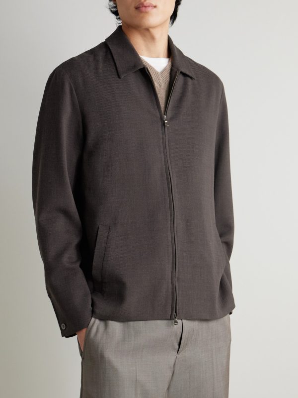 Textured Wool-Blend Harrington Jacket - FR Textured Wool-Blend Harrington Jacket - FR
