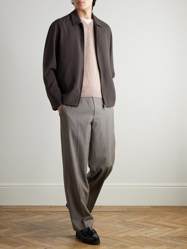 Textured Wool-Blend Harrington Jacket - OU Textured Wool-Blend Harrington Jacket - OU