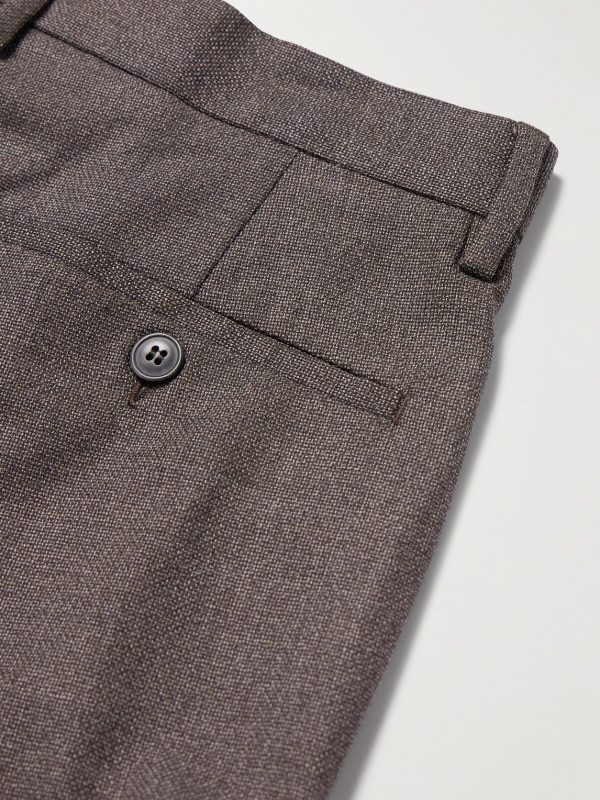 Straight-Leg Textured Wool-Blend Suit Trousers - CU Straight-Leg Textured Wool-Blend Suit Trousers - CU