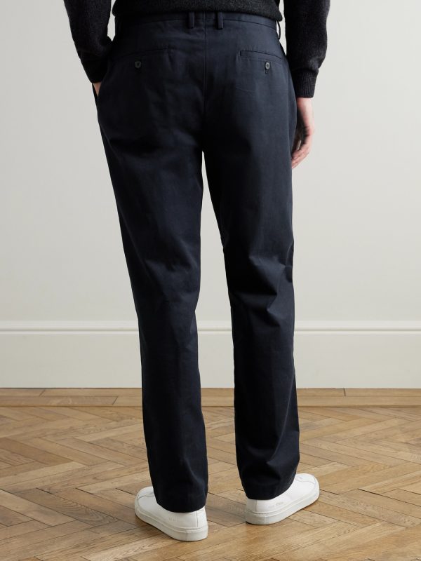 Straight-Leg Cotton-Drill Trousers - BK Straight-Leg Cotton-Drill Trousers - BK