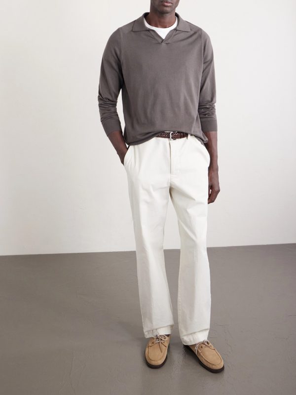 Sea Island Cotton and Cashmere-Blend Polo Shirt - OU