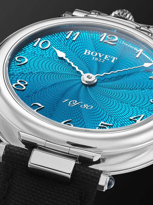 Monsieur BOVET Limited Edition Hand-Wound 43mm Titanium and Canvas Watch, Ref. No. AI43032 - CU Monsieur BOVET Limited Edition Hand-Wound 43mm Titanium and Canvas Watch, Ref. No. AI43032 - CU