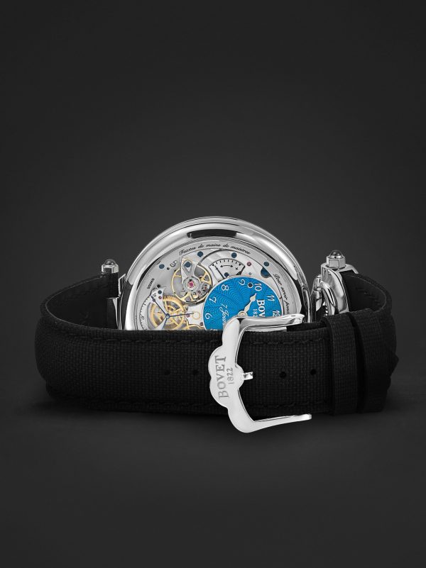 Monsieur BOVET Limited Edition Hand-Wound 43mm Titanium and Canvas Watch, Ref. No. AI43032 - E2 Monsieur BOVET Limited Edition Hand-Wound 43mm Titanium and Canvas Watch, Ref. No. AI43032 - E2